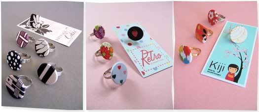 Fabric Button Rings
