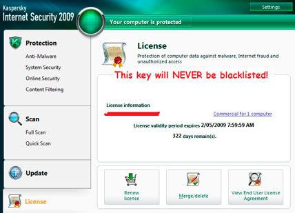 Ключ Для Kaspersky Internet Security 2009
