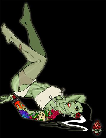 zombie girl tattoo. zombie pin up Pictures,