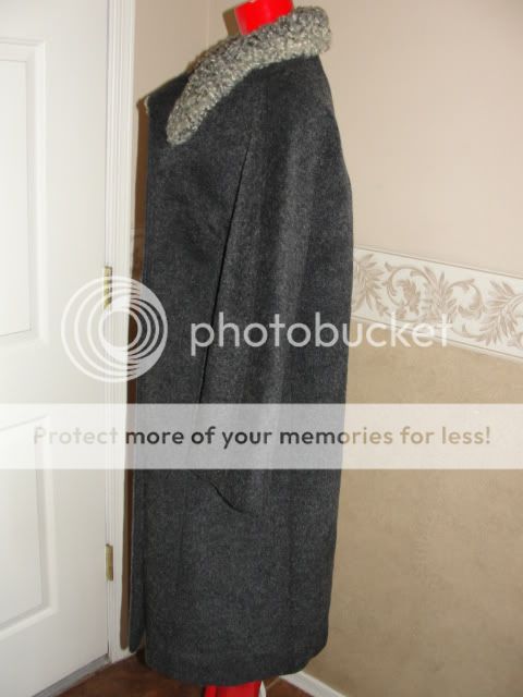 Vintage Women’s Calw Gray Mohair Full Coat with Karakul Collar ~M 