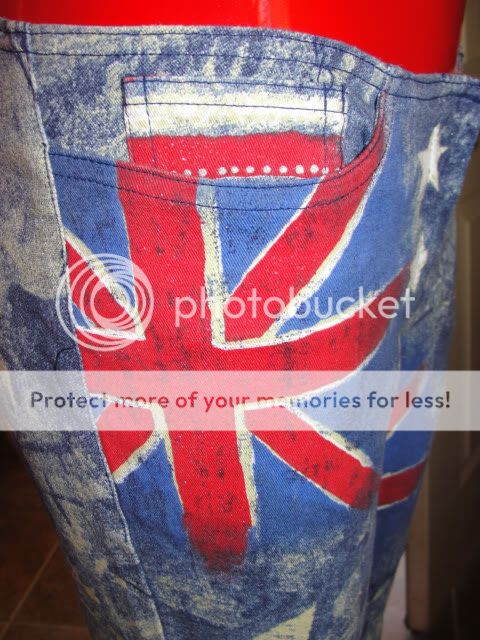 PARIS SOLO CROPPED JEANS BRITISH FLAG GLITTER 26  